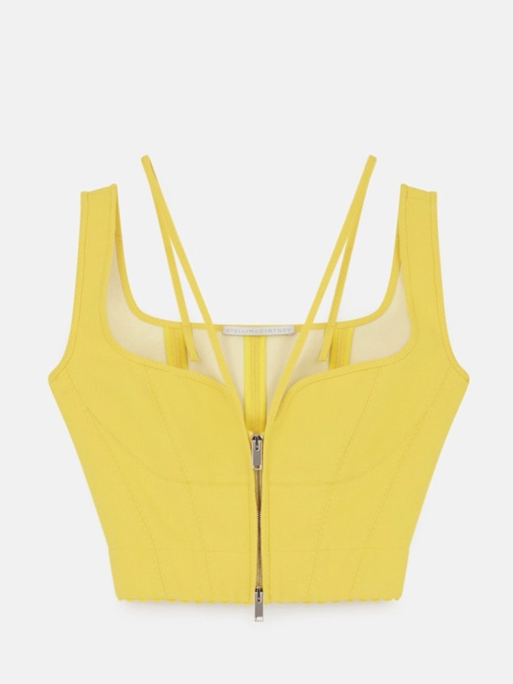 ✨ Stella McCartney Mimosa Yellow Scuba Zip Corset Top IT 40 US Small✨